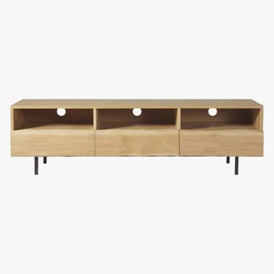 Maisons du Monde Solid Oak 3-Drawer TV Unit Magnus