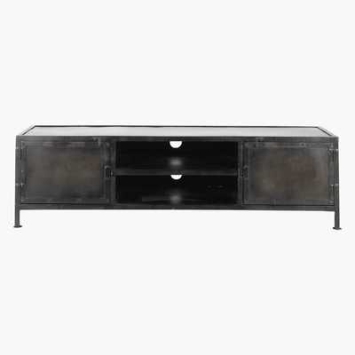 Maisons du Monde Metal industrial TV unit, black Edison
