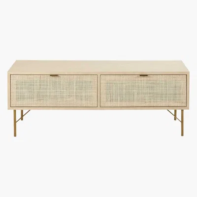 Maisons du Monde 2-Door Woven Rattan TV Unit Solstice