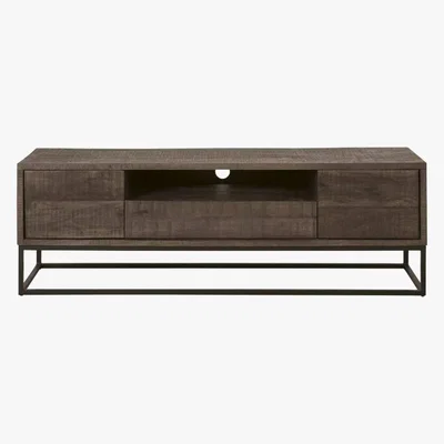 Maisons du Monde Solid Mango Wood 2-Door 1-Drawer TV Unit Lusaka