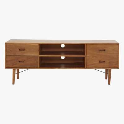 Maisons du Monde Solid Acacia Vintage 4-Drawer TV Cabinet Yucca