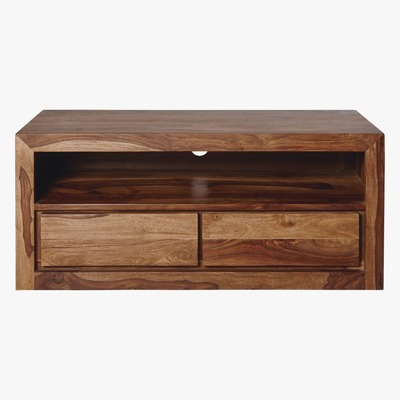 Maisons du Monde Solid Sheesham Wood 2-Drawer TV Unit Stockholm