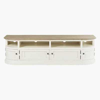 Maisons du Monde White Solid Pine TV Unit Provence