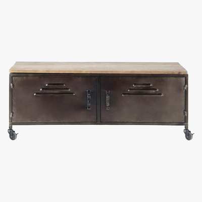 Maisons du Monde Metal and Fir Industrial TV Unit on Castors Wayne
