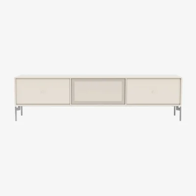 Made in Design Octave V Television table wood white / Base, legs - W 138 x D 30 x H 36.6 cm - MONTANA