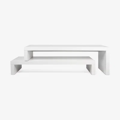 Made in Design Philae Television table - pivoting & extendible / L from 125 to 235 cm by POP UP HOME White