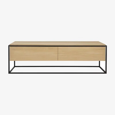 Made in Design Television table Monolit wood / L 140 x D 45 x H 42 cm - 1 drawer + 1 drop-leaf door - Ethnicraft