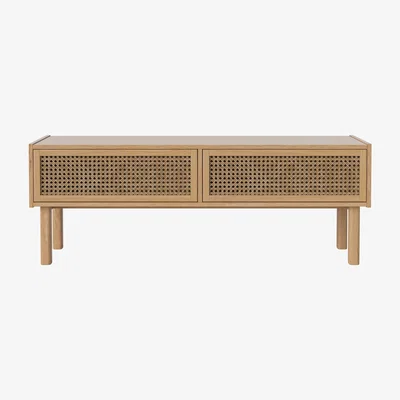 Made in Design Cana Television table - / L 128 x H 46 cm - Oak & rattan canework by Bolia Natural wood