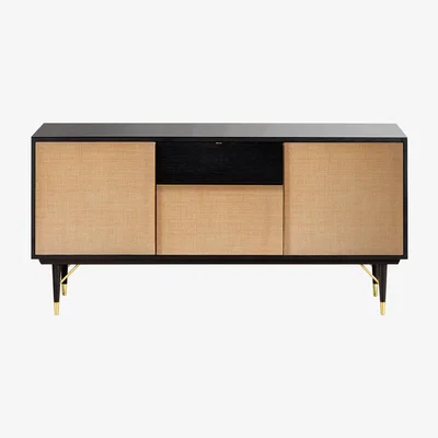 Made in Design Television table - / L 160 x H 80 cm - Natural fibre & lacquer by RED Edition Black