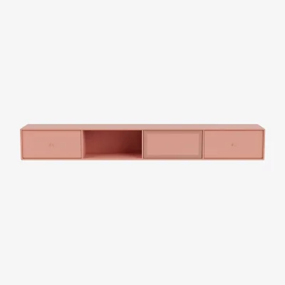 Made in Design Octave VII Wall-mounted TV unit wood pink / W 183.6 x D 30 x H 24 cm - MONTANA