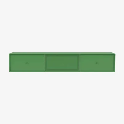 Made in Design Octave V Wall-mounted TV unit wood green / W 138 x D 30 x H 24 cm - MONTANA