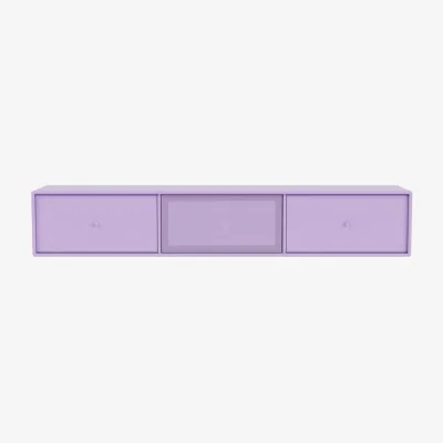 Made in Design Octave V Wall-mounted TV unit wood purple / W 138 x D 30 x H 24 cm - MONTANA
