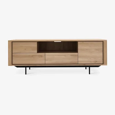 Made in Design Shadow Television table - / Solid oak - L 180 cm by Ethnicraft Black/Natural wood
