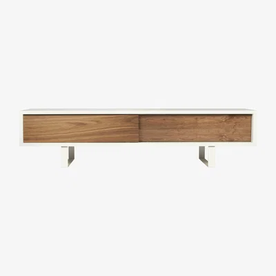 Made in Design Slide Television table - L 198 cm by POP UP HOME White/Natural wood