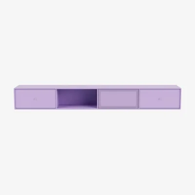 Made in Design Octave VII Wall-mounted TV unit wood purple / W 183.6 x D 30 x H 24 cm - MONTANA