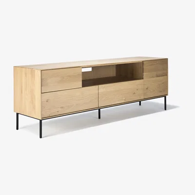 Made in Design Whitebird Television table - / Solid oak - L 180 cm by Ethnicraft Black/Natural wood