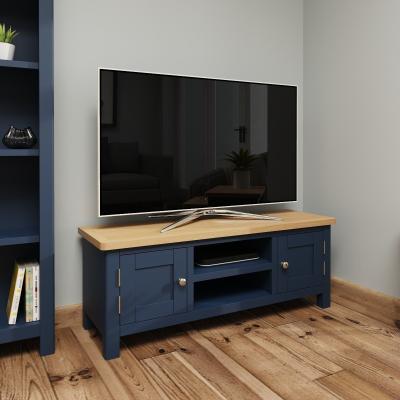 Oak&More Cole Oak and Blue Large TV Unit