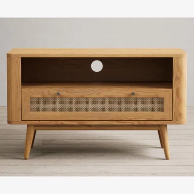 Oak&More Oak Rattan Small TV Cabinet