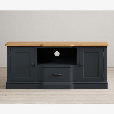 Oak&More Delphine Oak and Blue Painted Large TV Cabinet