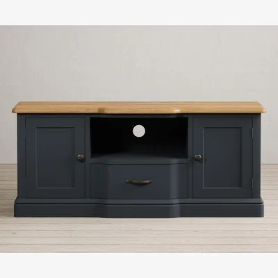 Oak&More Delphine Oak and Blue Painted Large TV Cabinet