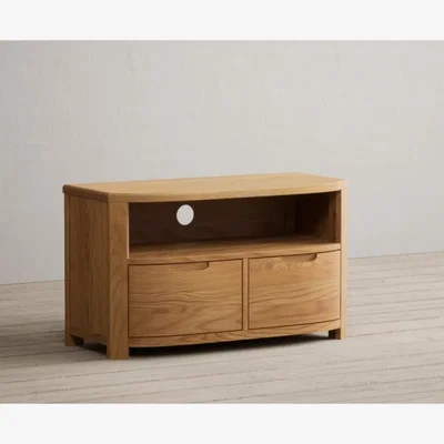 Oak&More Somerton Curved Solid Oak Small TV Unit
