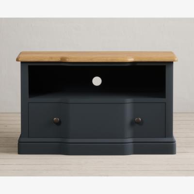 Oak&More Delphine Oak and Blue Painted Small TV Cabinet