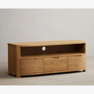 Oak&More Somerton Curved Solid Oak Large TV Unit