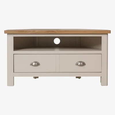 Oak&More Cole Oak and Grey Corner TV Unit