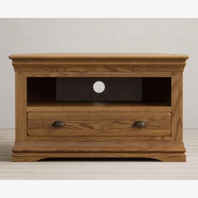 Oak&More Burford Rustic Solid Oak Corner TV Unit