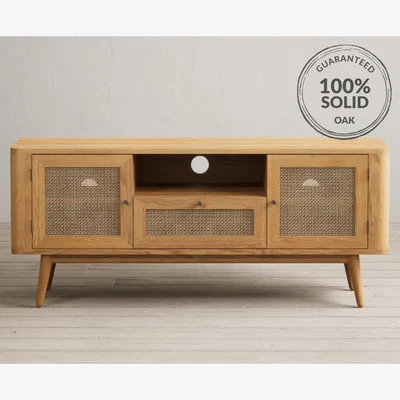 Oak&More Oak Rattan Large TV Cabinet