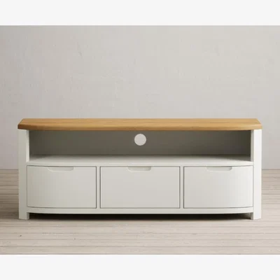Oak&More Bradwell Oak and Chalk White Painted Large TV Unit