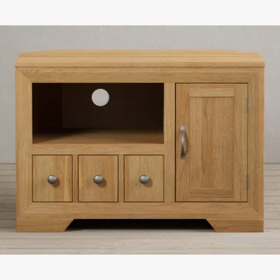 Oak&More Mitre Solid Oak Corner TV Cabinet