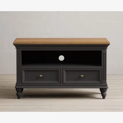 Oak&More Francis Oak and Charcoal Grey Painted Small TV Cabinet