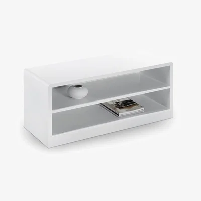 Oak&More London High Gloss White Compact TV Unit