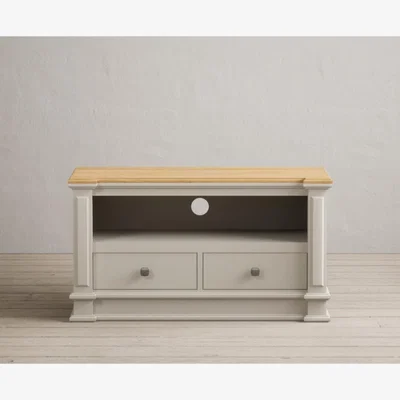 Oak&More Lawson Oak and Soft White Painted Small TV Cabinet
