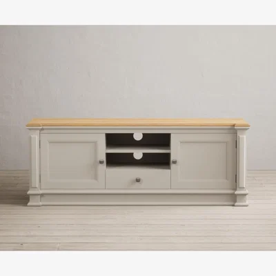 Oak&More Lawson Oak and Soft White Painted Super Wide TV Cabinet