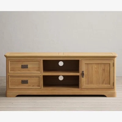 Oak&More Bridstow Solid Oak Super Wide TV Cabinet