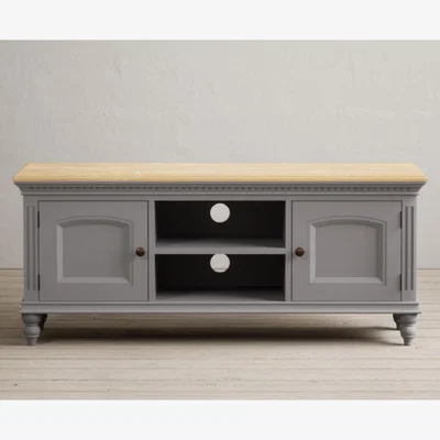 Oak&More Francis Oak and Light Grey Painted Large TV Cabinet