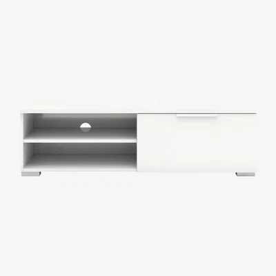 Oak&More March 1 Drawer TV Unit with 2 Shelves in White Gloss