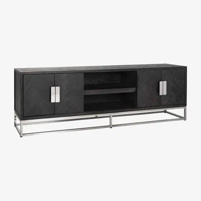 Olivia's Richmond Blackbone 4 Doors Silver TV Unit / Small