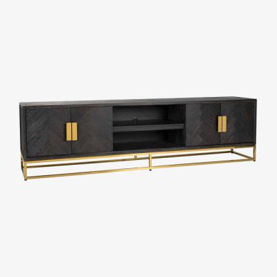 Olivia's Richmond Blackbone 4 Doors Gold TV Unit - Large