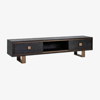 Olivia's Richmond Hunter 2 Drawers Black TV Unit