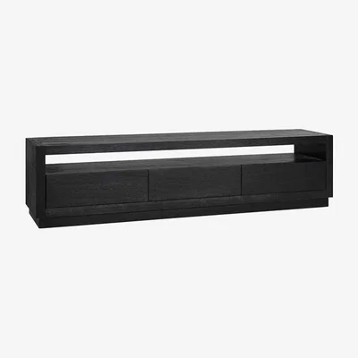 Olivia's Richmond Oakura 3 Drawers Black TV Unit