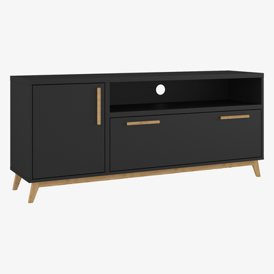 Out & Out Original Dakota Black TV Unit - 135cm