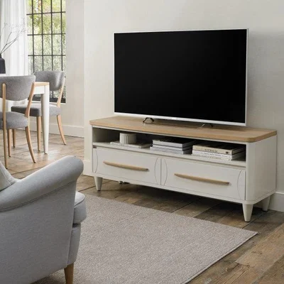 Downtown Delta Scandi Oak and Soft Grey Entertainment Unit
