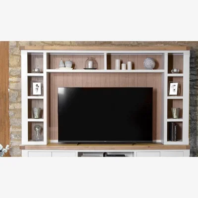 Downtown Clevedon Extra Large TV Unit Top - White/Oak In LightWood/White
