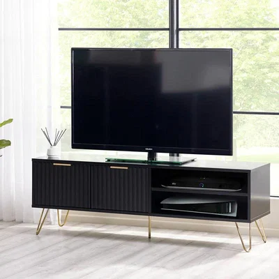 Downtown Julian Bowen Murano TV Unit - Matt Black In MattBlack