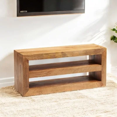 OAT Home Tibradden 107cm Wooden Open TV Media Unit