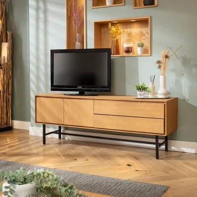 Quatropi Modern Wooden TV Stand Cabinet Freestanding Wall Media Unit Light 125cm