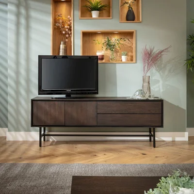 Quatropi Modern Wooden TV Stand Cabinet Freestanding Wall Media Unit Light 165cm